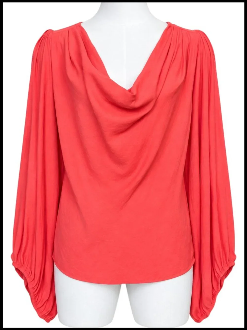 Free People Cowling Around Blouse Coral Orange Cowl Neck S